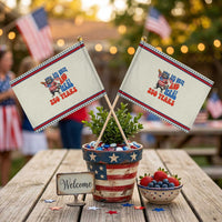 Funny Patriotic Raccoon Patriotic Handheld Flag Red White And Feral 250 Years