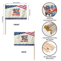 Funny Patriotic Raccoon Patriotic Handheld Flag Red White And Feral 250 Years