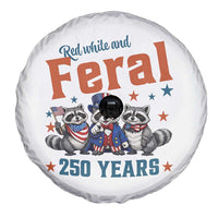 Funny Raccoon Red White And Feral America 250 Spare Tire Cover