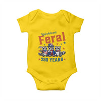 Funny Raccoon Red White And Feral America 250 Baby Onesie