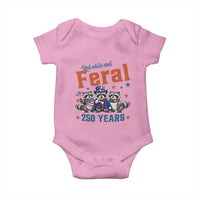 Funny Raccoon Red White And Feral America 250 Baby Onesie