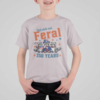 Funny Raccoon Red White And Feral America 250 T Shirt For Kid