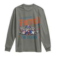 Funny Raccoon Red White And Feral America 250 Long Sleeve Shirt