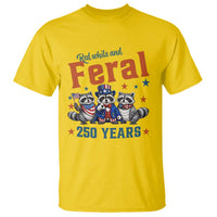 Funny Raccoon Red White And Feral America 250 T Shirt