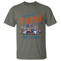 Funny Raccoon Red White And Feral America 250 T Shirt
