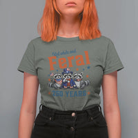 Funny Raccoon Red White And Feral America 250 T Shirt For Women