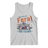Funny Raccoon Red White And Feral America 250 Tank Top