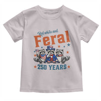 Funny Raccoon Red White And Feral America 250 Toddler T Shirt