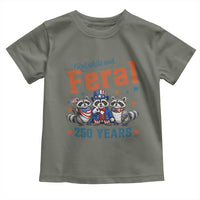 Funny Raccoon Red White And Feral America 250 Toddler T Shirt