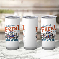Funny Raccoon Red White And Feral America 250 Tumbler Cup