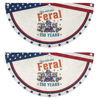 Funny Raccoon Red White And Feral USA 250th Patriotic Fan Flag
