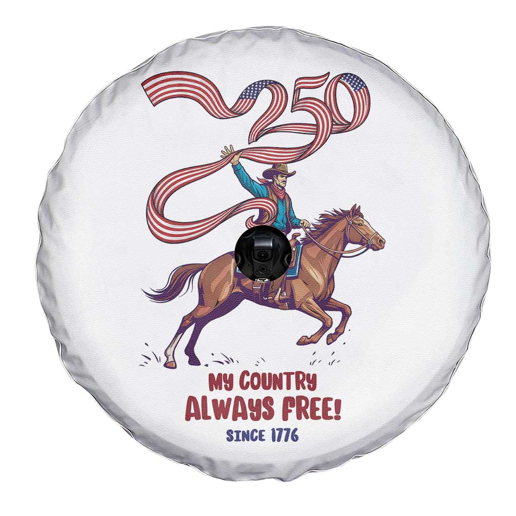 Funny Patriotic Cowboy Spare Tire Cover My Country Always Free USA Pride