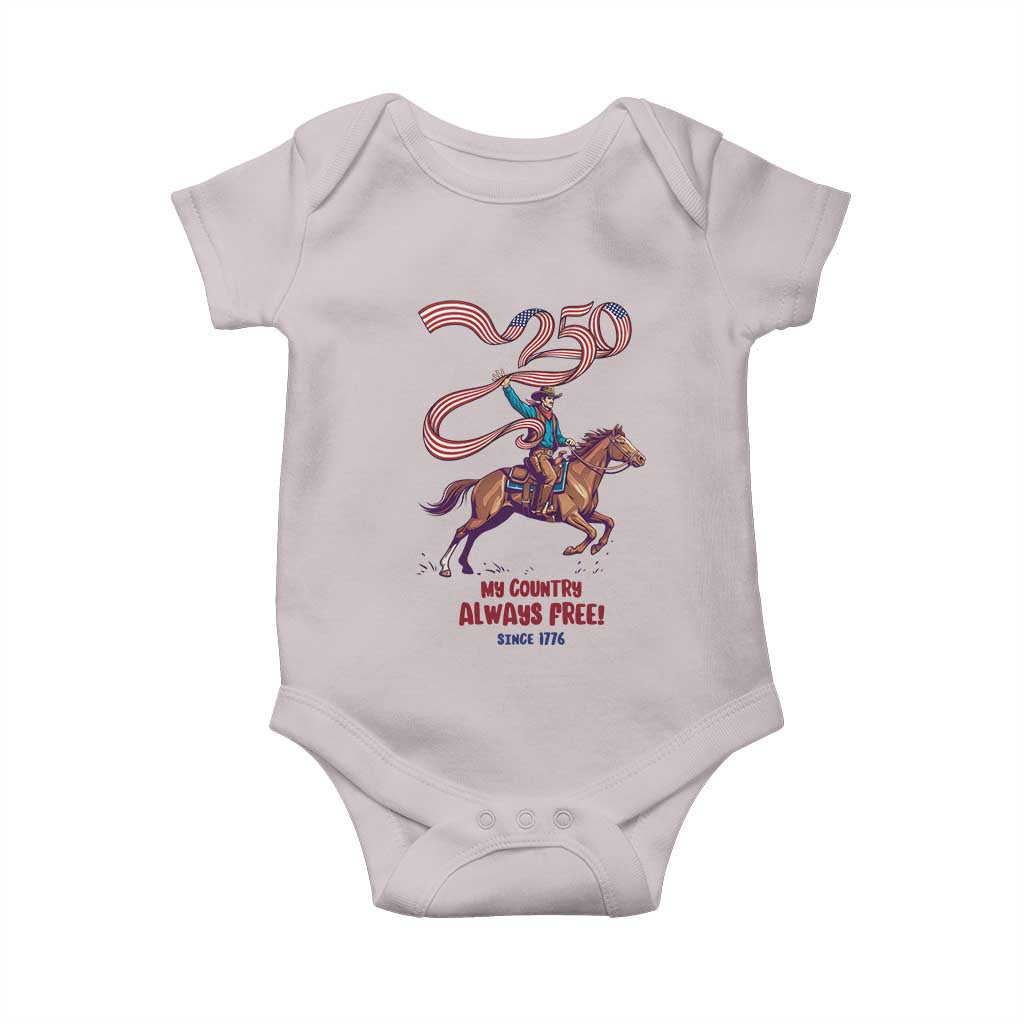 Funny Patriotic Cowboy Baby Onesie My Country Always Free USA Pride
