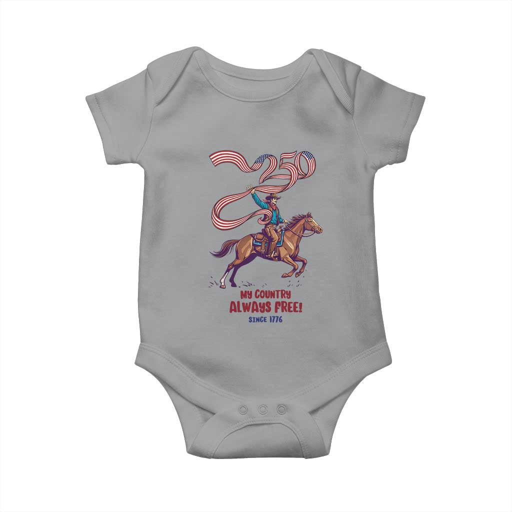 Funny Patriotic Cowboy Baby Onesie My Country Always Free USA Pride