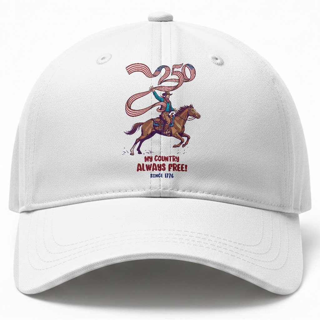 Funny Patriotic Cowboy Baseball Cap My Country Always Free USA Pride
