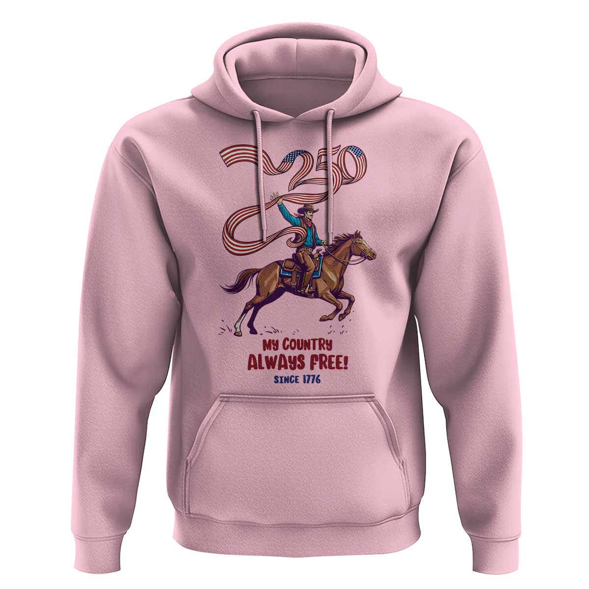 Funny Patriotic Cowboy Hoodie My Country Always Free USA Pride
