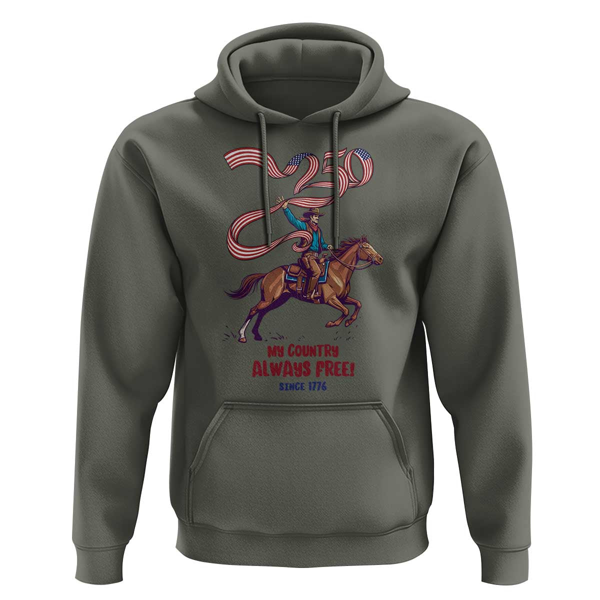 Funny Patriotic Cowboy Hoodie My Country Always Free USA Pride