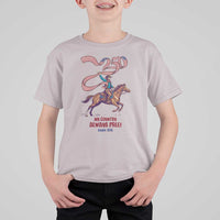 Funny Patriotic Cowboy T Shirt For Kid My Country Always Free USA Pride