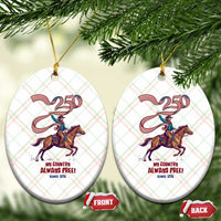 Funny Patriotic Cowboy Ceramic Ornament My Country Always Free USA Pride