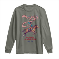 Funny Patriotic Cowboy Long Sleeve Shirt My Country Always Free USA Pride