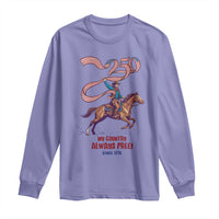 Funny Patriotic Cowboy Long Sleeve Shirt My Country Always Free USA Pride