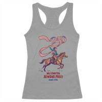 Funny Patriotic Cowboy Racerback Tank Top My Country Always Free USA Pride