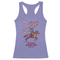 Funny Patriotic Cowboy Racerback Tank Top My Country Always Free USA Pride