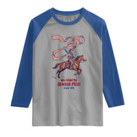 Funny Patriotic Cowboy Raglan Shirt My Country Always Free USA Pride