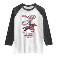 Funny Patriotic Cowboy Raglan Shirt My Country Always Free USA Pride