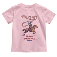 Funny Patriotic Cowboy Toddler T Shirt My Country Always Free USA Pride