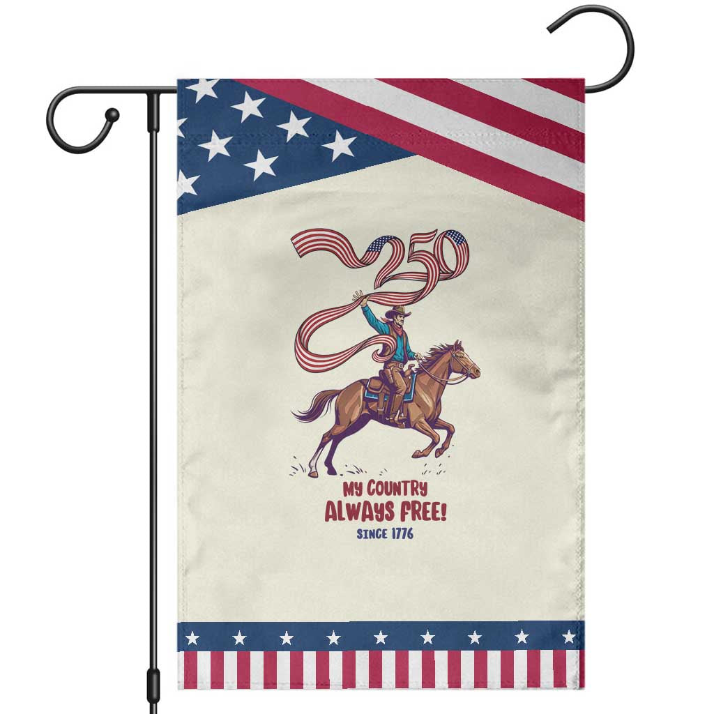 Funny Patriotic Cowboy Garden Flag My Country Always Free USA Pride