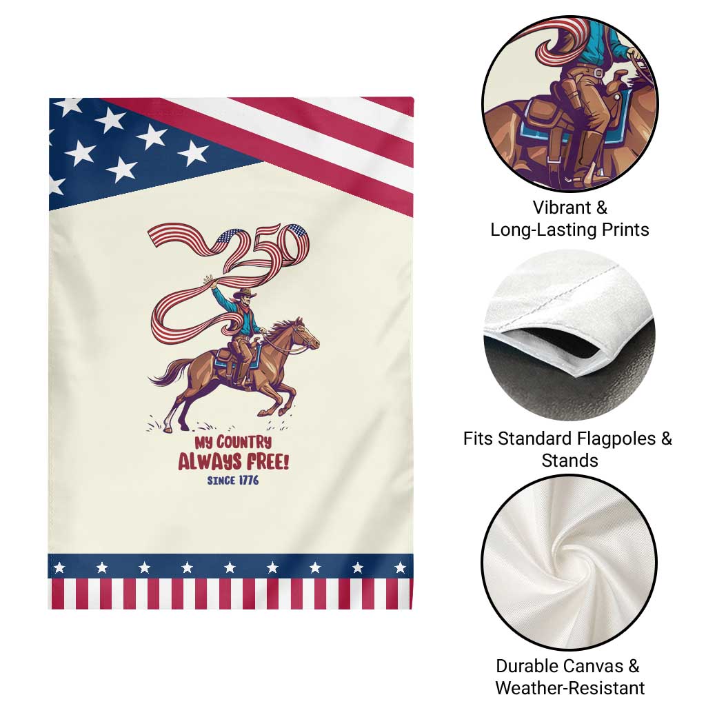 Funny Patriotic Cowboy Garden Flag My Country Always Free USA Pride
