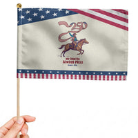 Funny Patriotic Cowboy Patriotic Handheld Flag My Country Always Free USA Pride
