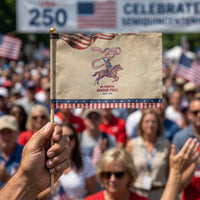 Funny Patriotic Cowboy Patriotic Handheld Flag My Country Always Free USA Pride