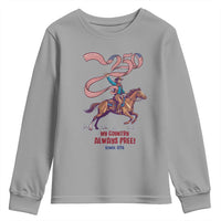 Funny Patriotic Cowboy Youth Sweatshirt My Country Always Free USA Pride
