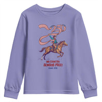 Funny Patriotic Cowboy Youth Sweatshirt My Country Always Free USA Pride