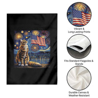 Patriotic Starry Night Cat Garden Flag Cat Lover Gift
