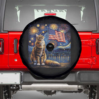 Patriotic Starry Night Cat Spare Tire Cover Cat Lover Gift