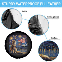 Patriotic Starry Night Cat Spare Tire Cover Cat Lover Gift