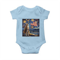 Patriotic Starry Night Cat Baby Onesie Cat Lover Gift
