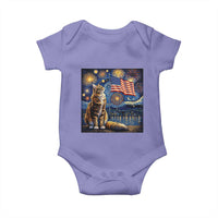 Patriotic Starry Night Cat Baby Onesie Cat Lover Gift