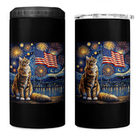 Patriotic Starry Night Cat 4 in 1 Can Cooler Tumbler Cat Lover Gift