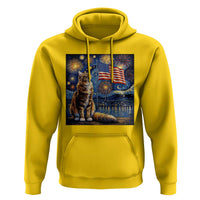 Patriotic Starry Night Cat Hoodie Cat Lover Gift