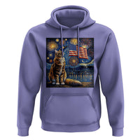Patriotic Starry Night Cat Hoodie Cat Lover Gift