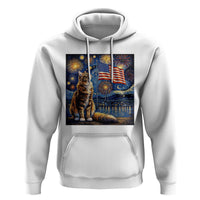 Patriotic Starry Night Cat Hoodie Cat Lover Gift