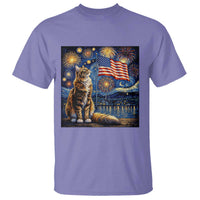 Patriotic Starry Night Cat T Shirt Cat Lover Gift