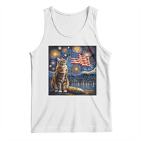 Patriotic Starry Night Cat Tank Top Cat Lover Gift