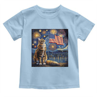 Patriotic Starry Night Cat Toddler T Shirt Cat Lover Gift