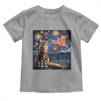 Patriotic Starry Night Cat Toddler T Shirt Cat Lover Gift