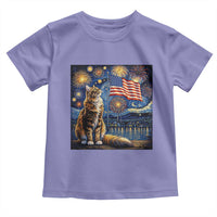 Patriotic Starry Night Cat Toddler T Shirt Cat Lover Gift